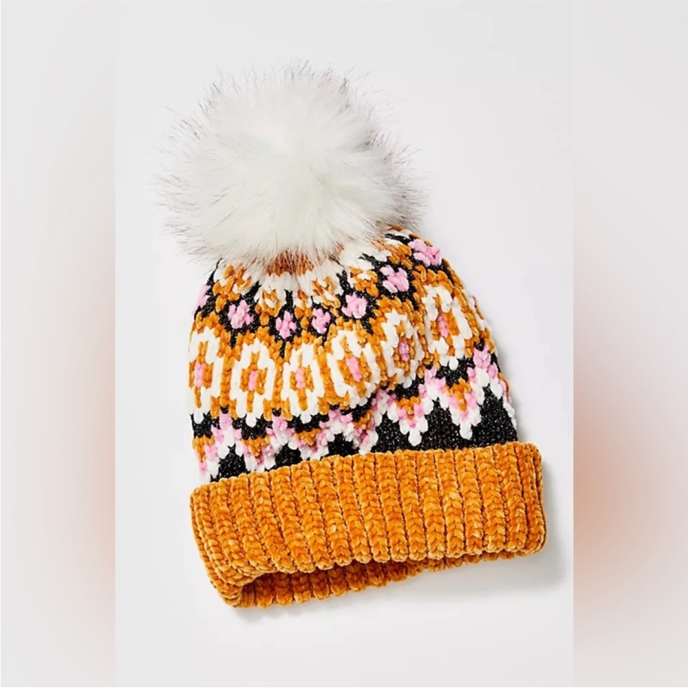 Free People Chalet Fairisle Pom Beanie